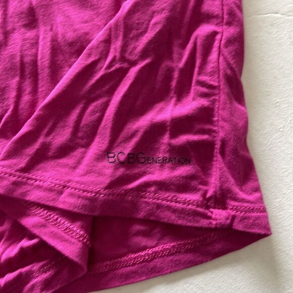 BCBG Generation magenta fuchsia pink long sleeve scoop neck tunic dress small - Picture 8 of 9